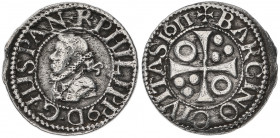 1611. Felipe III. Barcelona. 1/2 croat. (AC. 374) (Cru.C.G. 4342). 1,39 g. MBC-.