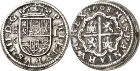 1608. Felipe III. Segovia. C. 1 real. (AC. 517). 3,47 g. MBC.