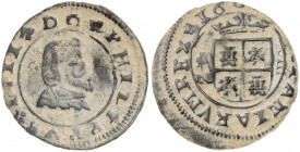 166(...). Felipe IV. Granada. N. 8 maravedís. (AC. tipo 107). 2,07 g. (MBC+).