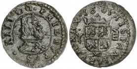 1661. Felipe IV. MD (Madrid). Y. 8 maravedís. (AC. 358). Buen ejemplar. 2,14 g. MBC+.