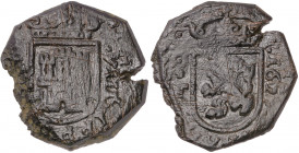 1625. Felipe IV. Toledo. 8 maravedís. (AC. 416). Rayitas. 6,23 g. (MBC-).