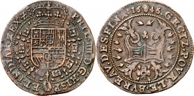 1646. Felipe IV. Bruselas. Oficina de Finanzas. Jetón. (Dugniolle 4002). 5,35 g. MBC+.