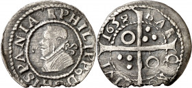 1638. Felipe IV. Barcelona. 1 croat. (AC. 664) (Cru.C.G. 4414i). Cospel irregular. 2,84 g. MBC.
