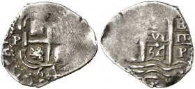 1664. Felipe IV. Potosí. E. 1 real. (AC. 766). Doble fecha. 1,90 g. MBC.