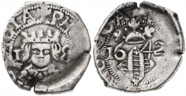 1642. Felipe IV. Valencia. 1 divuitè. (AC. 818) (Cru.C.G. 4434h). 2 g. MBC-.