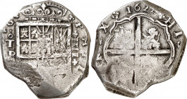 1622. Felipe IV. Toledo. P. 4 reales. (AC. 1206). Acuñación floja. Escasa. 13,65 g. (MBC-).