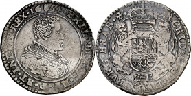 1654. Felipe IV. Amberes. 1 ducatón. (Vti. 1242) (Vanhoudt 642.AN). Limpiada. 32,38 g. MBC.