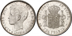 1900*1900. Alfonso XIII. SMV. 1 peseta. (AC. 59). 5 g. EBC+.