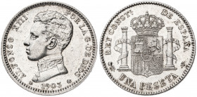 1903*1903. Alfonso XIII. SMV. 1 peseta. (AC. 67). 4,96 g. MBC+.