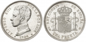1904*1904. Alfonso XIII. SMV. 1 peseta. (AC. 68). 5 g. EBC+.