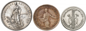 Asturias y León. 50 céntimos, 1 y 2 pesetas. (AC. 8 a 10). 3 monedas, serie completa. MBC/EBC-.