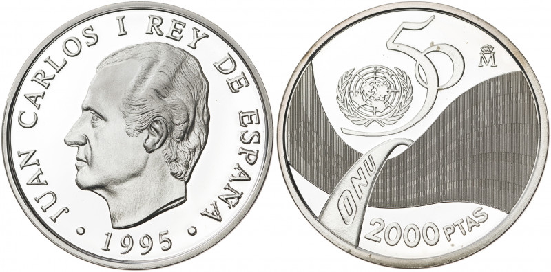 1995. Juan Carlos I. 2000 pesetas. (Fuster MC-190). 50º Aniversario de la ONU. L...