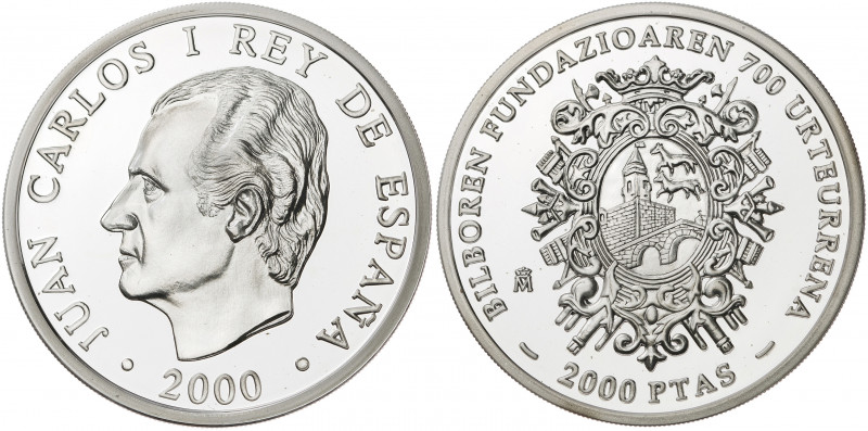 2000. Juan Carlos I. 2000 pesetas. (Fuster MC-192). 700º Aniversario de la funda...
