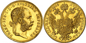 Austria. 1915. Francisco José I. 1 ducado. (Fr. 494) (Kr. 2267). Reacuñación. AU. 3,46 g. EBC+.