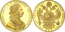 Austria. 1915. Francisco José. 4 ducados. (Fr. 488) (Kr. 2296). Reacuñación. AU. 13,96 g. Proof.