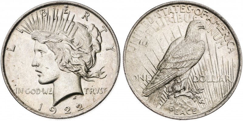 Estados Unidos. 1922. Filadelfia. 1 dólar. (Kr. 150). AG. 26,73 g. EBC+.