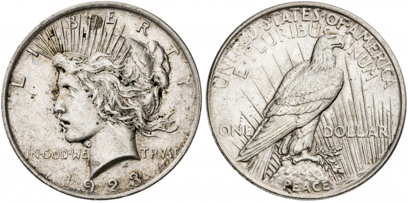 Estados Unidos. 1923. Filadelfia. 1 dólar. (Kr. 150). Manchitas. AG. 26,73 g. EB...