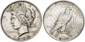 Estados Unidos. 1923. Filadelfia. 1 dólar. (Kr. 150). Manchitas. AG. 26,73 g. EBC.