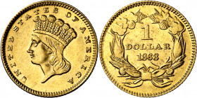 Estados Unidos. 1868. Filadelfia. 1 dólar. (Fr. 94) (Kr. 86). Reproducción de joyeria. AU. 1,66 g. EBC.