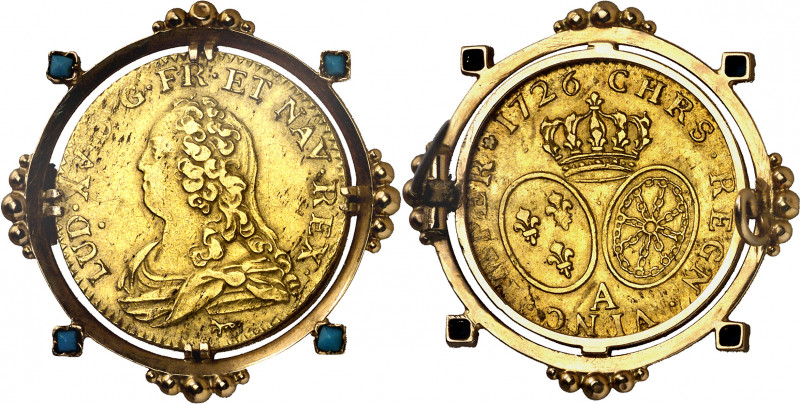 Francia. 1726. Luis XV. A (París). Louis d'or "aux lunettes". (Fr. 461) (Kr. 489...
