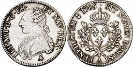 Francia. 1785. Luis XVI. A (París). 1 écu. (Kr. 564.1). Rayitas. Limpiada. AG. 29,11 g. MBC.