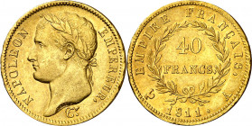 Francia. 1811. Napoleón. A (París). 40 francos. (Fr. 505) (Kr. 696.1). AU. 12,83 g. MBC.