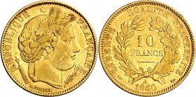Francia. 1850. II República. A (París). 10 francos. (Fr. 567) (Kr. 770). AU. 3,17 g. MBC-.