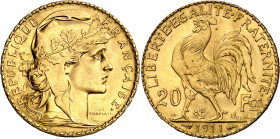 Francia. 1911. III República. 20 francos. (Fr. 596a) (Kr. 857). AU. 6,45 g. EBC-.
