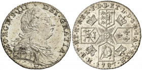 Gran Bretaña. 1787. Jorge III. 1 chelín. (Kr. 607.1). Bella. AG. 6 g. EBC.