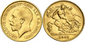 Gran Bretaña. 1911. Jorge V. 1/2 libra. (Fr. 405) (Kr. 819). AU. 3,98 g. MBC.