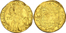 Países Bajos. Frisia. 1609. 1 ducado. (Fr. 223) (Kr. 13). Sirvió como joya. Escasa. AU. 3,45 g. BC+.