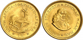 Sudáfrica. 1967. 1 rand. (Fr. 12) (Kr. 63). AU. 3,99 g. S/C-.