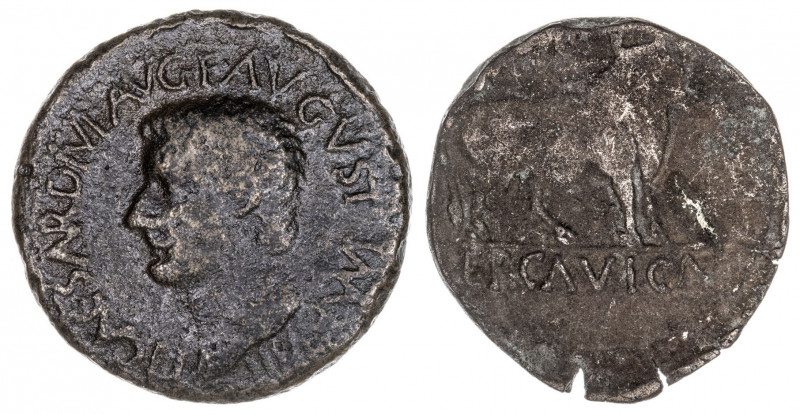 Lote formado por 1 as de Augusto de Ercavica (Cañaveruelas) y 1 as de Tiberio de...