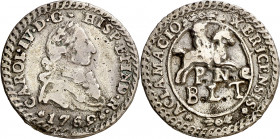 1789. Carlos IV. Jerez de la Frontera. La Nobleza. Medalla de Proclamación. Módulo 2 reales. (Ha. 57) (Ruiz Trapero 143) (V. 83) (V.Q. 13110). Escasa....