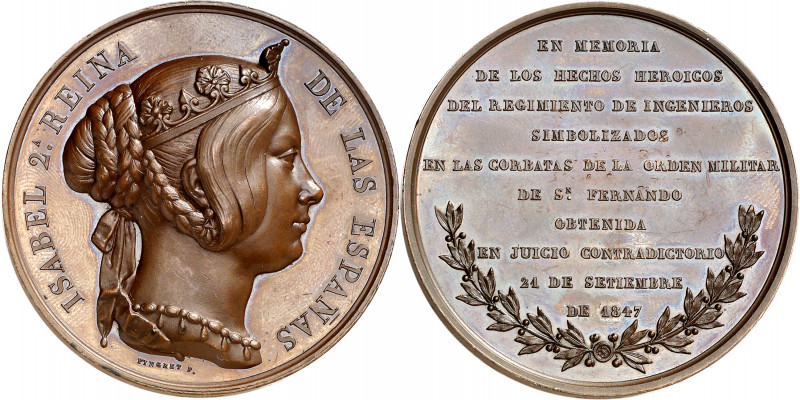 1847. Isabel II. Concesión de la Orden Militar de San Fernando al Regimiento de ...