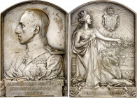 1902-1927. Alfonso XIII. XXV Aniversario de su reinado. Medalla. (Ruiz Trapero falta). Grabador: A. Álvarez Bilbao. Escasa. Bronce plateado. 164,54 g....