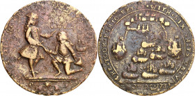 Gran Bretaña. 1739. Almirante Vernon. Batalla de Portobello. Medalla. (MHE. 701). Bronce. 10,82 g. Ø37 mm. BC.
