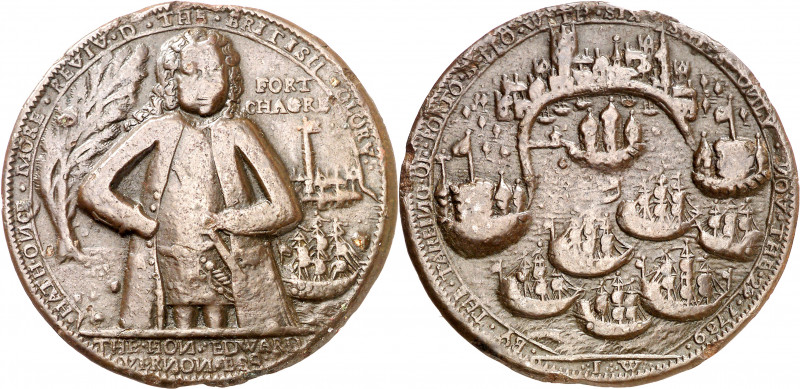 Gran Bretaña. 1739. Almirante Vernon. Toma de Puerto Chagres. Medalla. (MHE. fal...