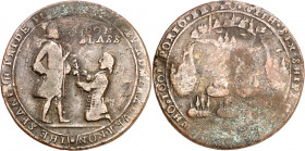 Gran Bretaña. s/d (1741). Almirante Vernon y Blas de Lezo. Sitio de Cartagena de Indias. Medalla. Bronce. 5,96 g. Ø28 mm. (BC).