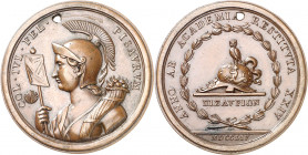 Italia. 1754. Pesaro. Medalla. XXIV Aniversario de la Academia. Perforación. Bronce. 46 g. Ø49 mm. (S/C-).