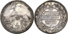 Perú. 1839. Cuzco. Al general Gamarra en la batalla de Yungay. Medalla. Rara. Plata. 13,28 g. Ø32 mm. MBC.