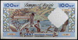 Argelia. 1960. Banco de Argelia. 100 francos nuevos. (Pick 121b). 25 de noviembre. Escaso. MBC+.