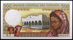 Comoras. s/d (1986). Banco Central. 500 francos. (Pick 10a). S/C.