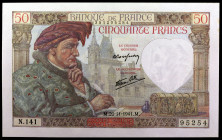 Francia. 1941. Banco de Francia. 50 francos. (Pick 93). 20 de noviembre, Jacques Coeur. EBC+.