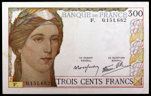 Francia. s/d (1938). Banco de Francia. 300 francos. (Pick 87a). Escaso. MBC+.