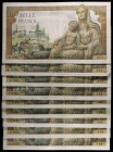 Francia. 1943. Banco de Francia. 1000 francos. (Pick 102). 9 billetes con fechas distintas. MBC-/MBC.