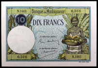 Madagascar. s/d (ca. 1937-1947). Banco de Madagascar. 10 francos. (Pick 36). EBC+.