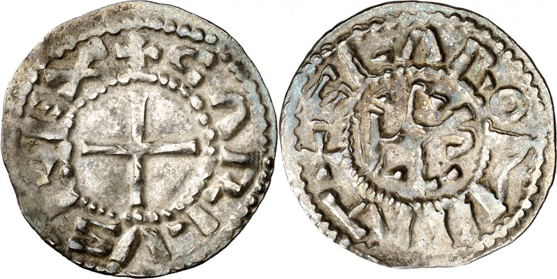 Francia. Carlos el Calvo (840-877). Clermont-Ferrand (Puy-de-Dôme). Dinero. (Dep...