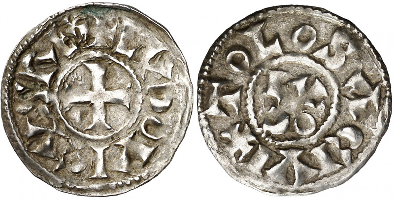 Francia. Luis III (879-882). Tolosa. Dinero. (Depeyrot 1009). Escasa y más así. ...