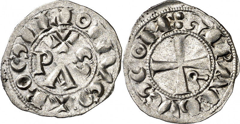 Comtat del Rosselló. Gerard II (1164-1172). Perpinyà. Diner. (Cru.V.S. 115) (Cru...